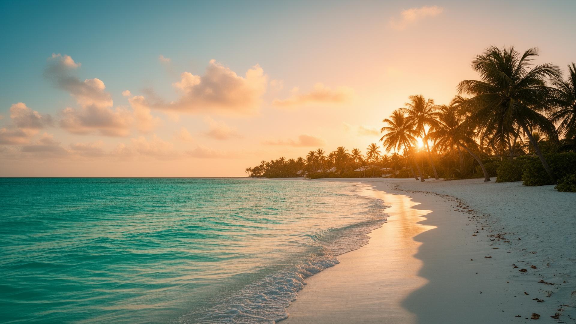 Playa mexicana al atardecer
